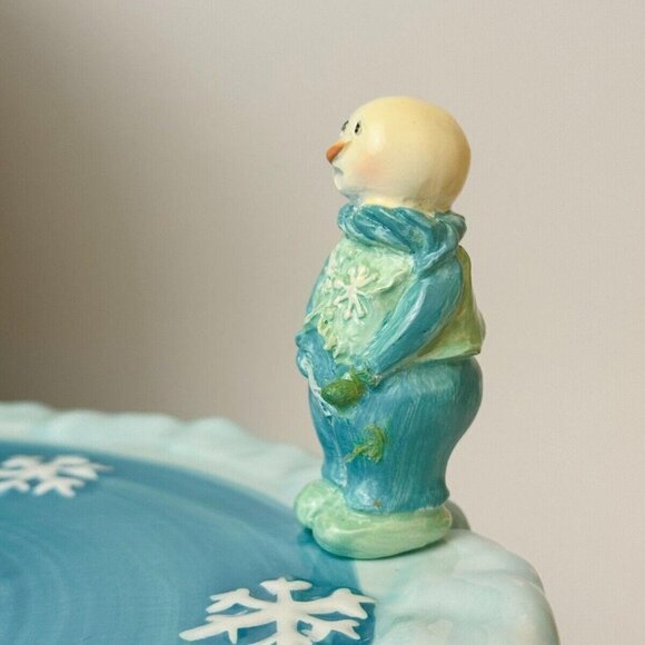 Holiday Snowman Cheese Board 2 Snowman Spreaders Seasonal Elements w/box READ! - Picture 12 of 12